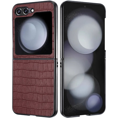 For Motorola Razr+ PLUS (2025 /2024) PU Vegan Leather Case, Premium Snap-On Hard Shell Cover, Slim Fit Protective Matte Finish Case Cover Brown