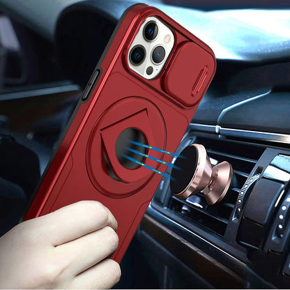 For Apple iPhone 11 Pro Max Full Coverage with Camera Window, Magnetic Circle, Rotatable Ring Stand, MagSafe Compatible, Shockproof Hybrid Protectiv Case Cover