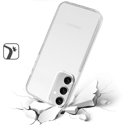 For Apple iPhone 16 Pro (6.3") Classic Transparent Hybrid Acrylic Thick 2.0mm Rubber Gummy Hard Back PC TPU Frame Case Cover Clear