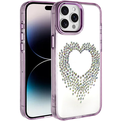 For Samsung Galaxy S25 Fan Edition /Galaxy S25 FE Angel Hearts Bling Glitter Diamond Hybrid TPU Cover, Colorful Frame Shockproof Protective Back Case Cover Purple