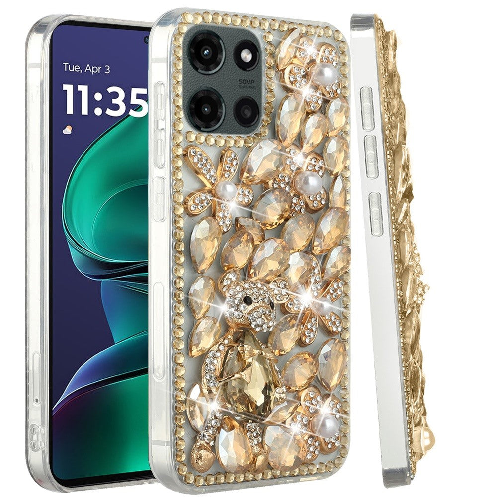 For Motorola Moto G Stylus 5G 2025 Bling Crystal 3D Full Diamonds Luxury Sparkle Rhinestone Hybrid Protective Case Cover