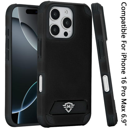 For Apple iPhone 16 Pro Max (6.9") Premium Heavy Duty Dual-Layer Rugged, Shockproof Kickstand Magnetic Compatible with MagSafe Case Cover