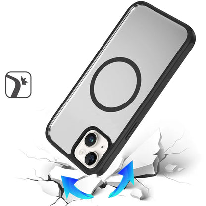 For Apple iPhone 16e Magnetic Circle HQ Transparent Clear TPU Thick 2.0mm Frame Hybrid Shockproof Protector Case Cover