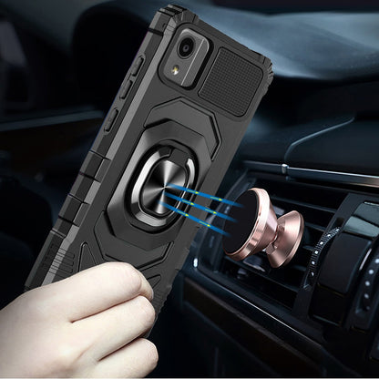 For BLU View 5 Hybrid Dual Layer with 360° Rotate Magnetic Ring Stand Holder Kickstand TPU Rugged PC Shockproof Case Cover