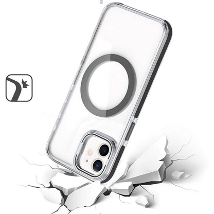 For Apple iPhone 15 Hybrid Clear Back Case with Invisible Camera Bracket Stand, MagSafe Magnetic Circle, Shockproof Color Frame Case Cover
