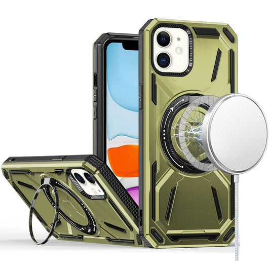 For Samsung Galaxy A06 Hybrid Magnetic Ring and 360° Rotational Kickstand with MagSafe Compatible, Military Grade Drop Protection Case Cover