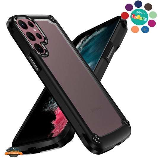 For Samsung Galaxy A06 Hybrid Transparent Rubber with Metal Buttons & Camera Edges Hard TPU Corner Bumper Case Cover