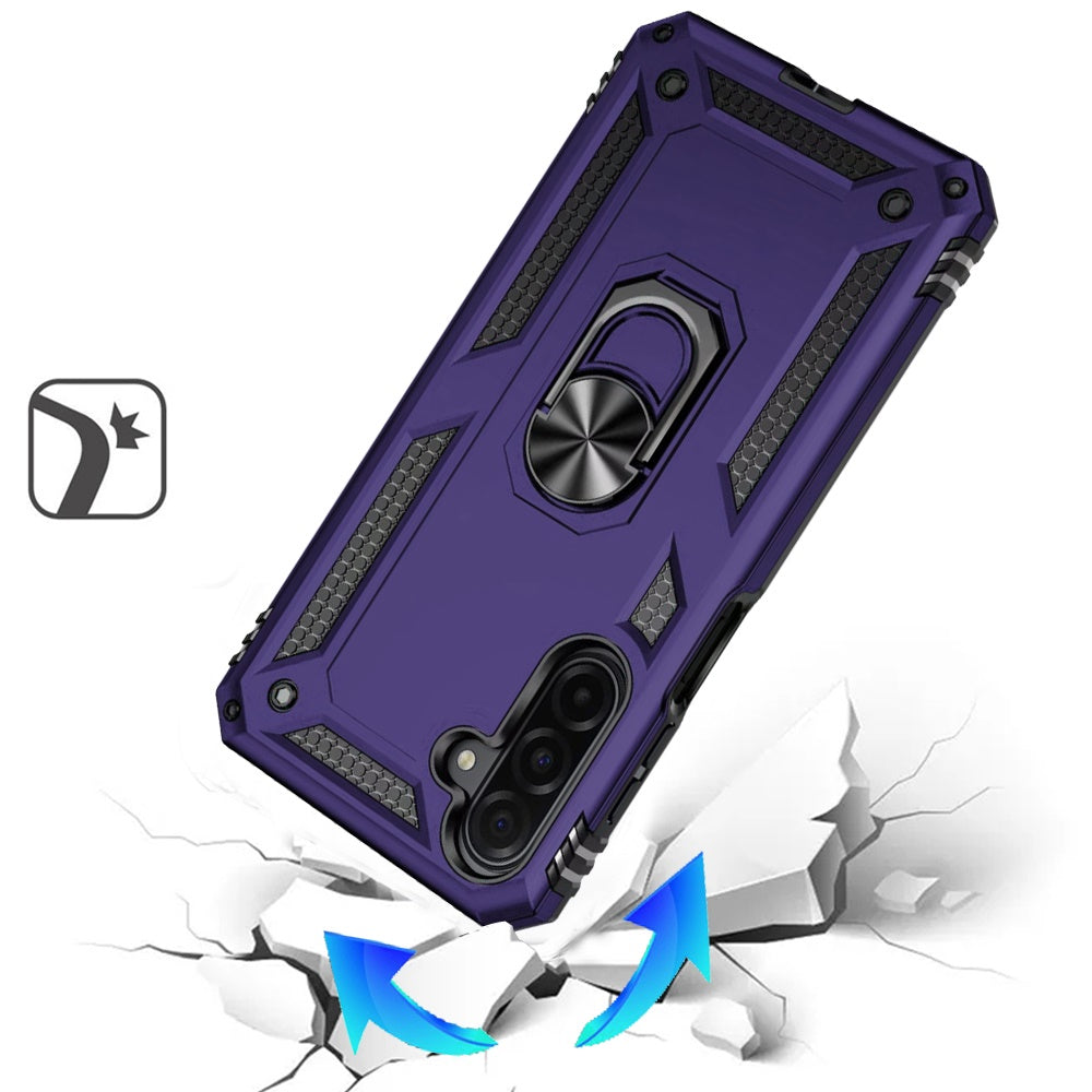 For Samsung Galaxy A17 5G Hybrid Shockproof Durable 360 Degree Rotatable Ring Stand Holder Kickstand Fit Magnetic Car Mount Case Cover