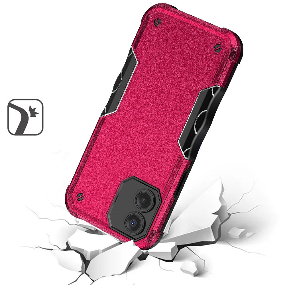 For Apple iPhone 16e Slim Fit Back Hybrid Lightweight Shockproof 2-in-1 Hybrid Hard PC Bumper Frame Armor Protection Case Cover Hot Pink