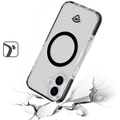 For Apple iPhone 16 Pro (6.3") Premium Hybrid Clear TPU Circle Magnetic [Compatible with MagSafe] Shockproof Color Frame Bumper Case Cover