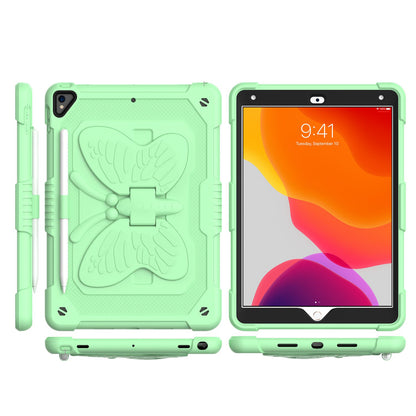For Butterfly Wings Kickstand 3in1 Tough Hybrid with Pencil Holder Heavy Duty Rugged Shockproof Full Protective Green Tablet Case Cover