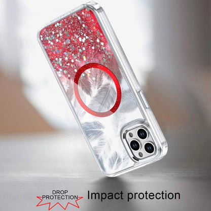 For Samsung Galaxy S25 Ultra Epoxy Glitter Shimmer Fashion Case with Magnetic Magsafe Compatible Hybrid Sparkling Slim Protective Case Cover