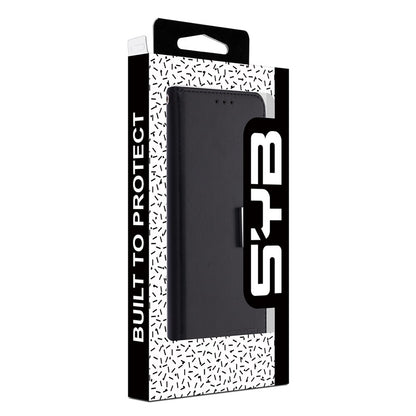 For Leather Wallet Folio Case with Credit Card Slots Pouch Cover for Apple iPhone 16 Pro Max - Black Case Cover Black