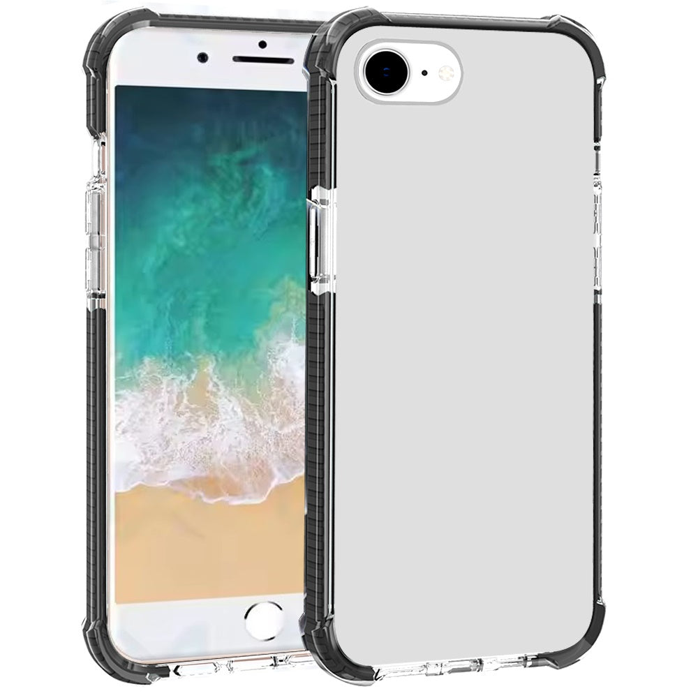 For Apple iPhone 16e Hybrid Transparent Acrylic Rubber Gummy Hard PC Silicone TPU Color Bumper Frame Shockproof Case Cover