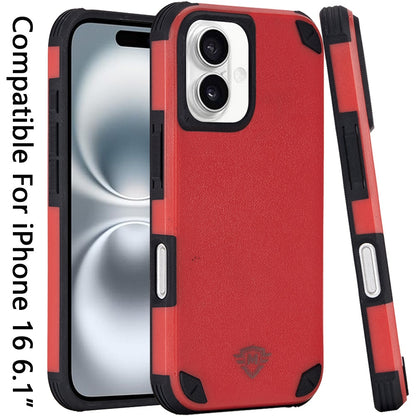 For Apple iPhone 16 (6.1") Heavy Duty Dual-Layer Rugged Protection, Shockproof Protective Tough Magnetic Compatible with MagSafe Case Cover