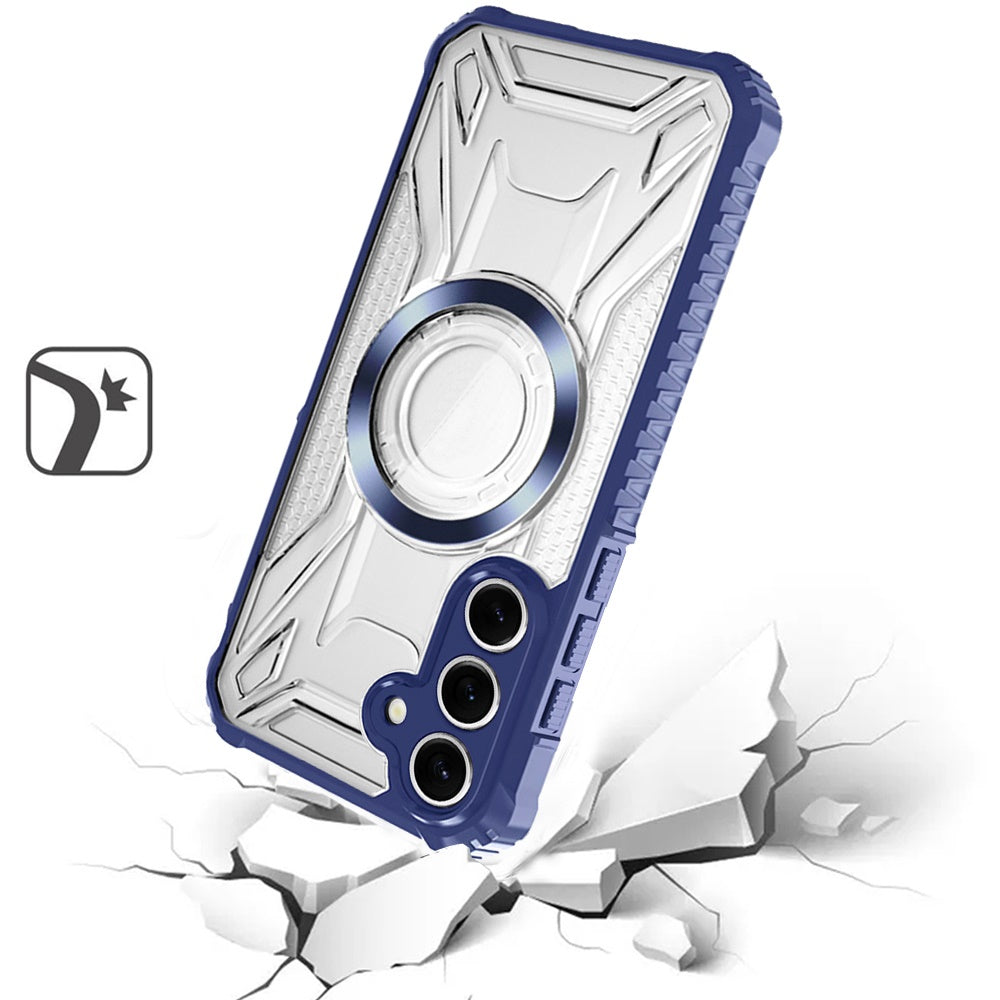 For Samsung Galaxy S25 Ultra Magnetic Circle Transparent Rugged Hybrid MagSafe Compatible Pattern Clear Shockproof Frame Bumper Case Cover