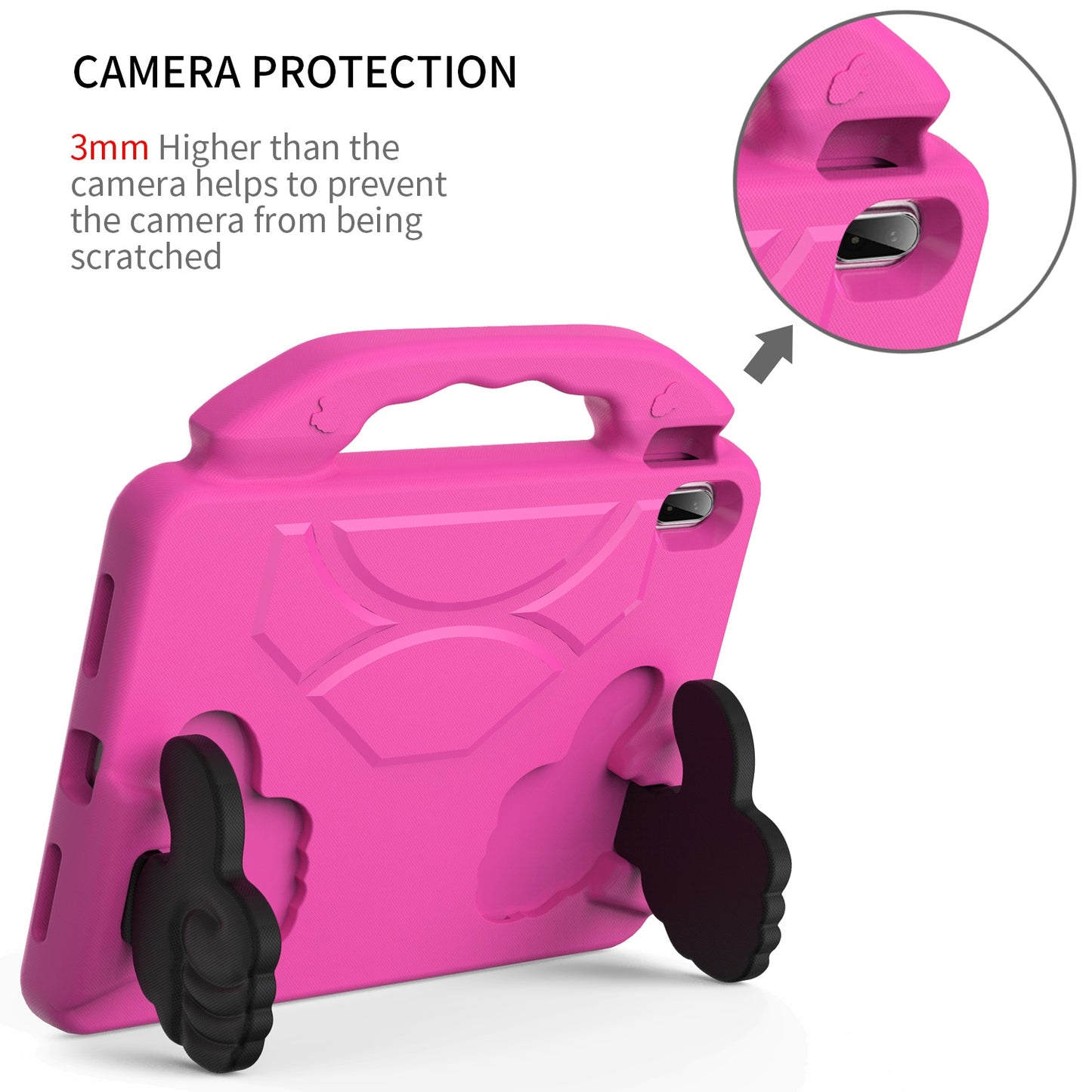 For Samsung Galaxy Tab S9 (10.2 inch) Hybrid Shockproof Thumbs Up Kickstand Antislip Rubber TPU Kid-Friendly Bumper Tablet Case Cover Pink