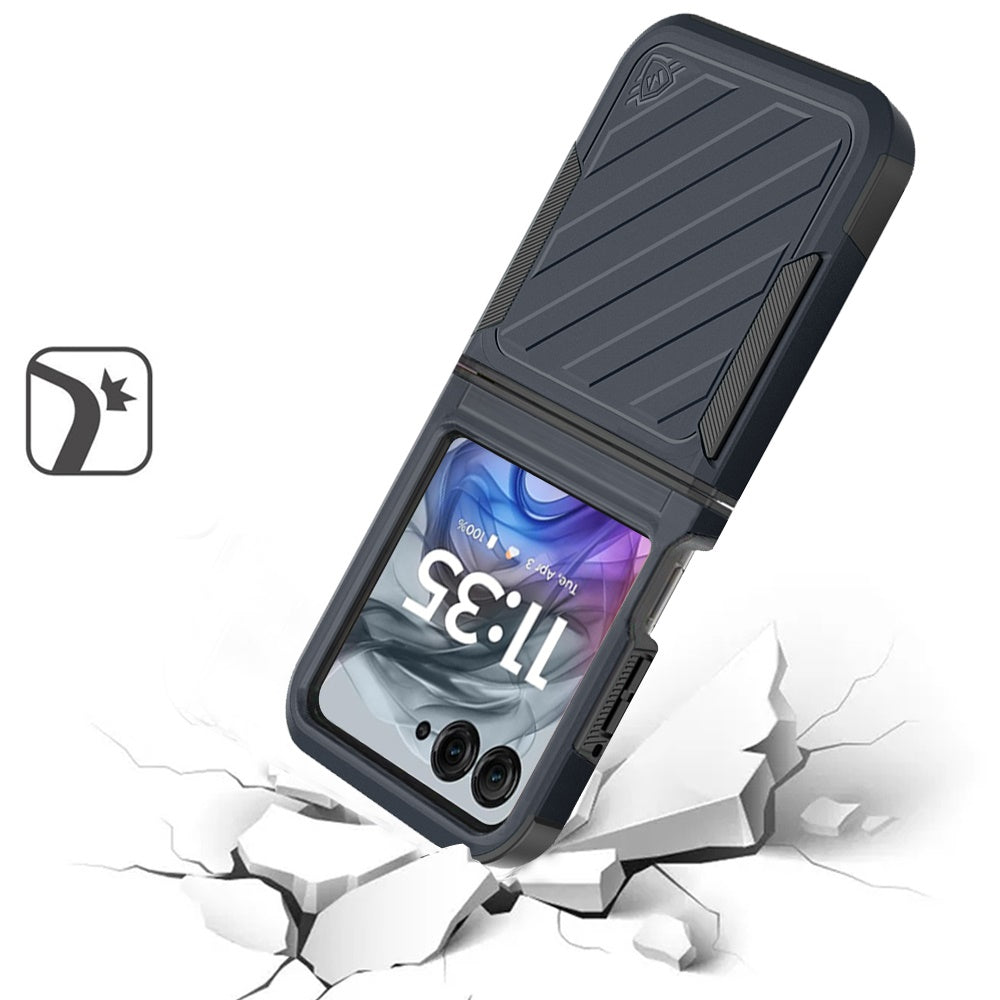 For Motorola Razr 2025 Premium Lined Dual Layer Hybrid Shockproof Rugged Textured Hard PC & Silicone, Anti-Slip Grip Case Cover