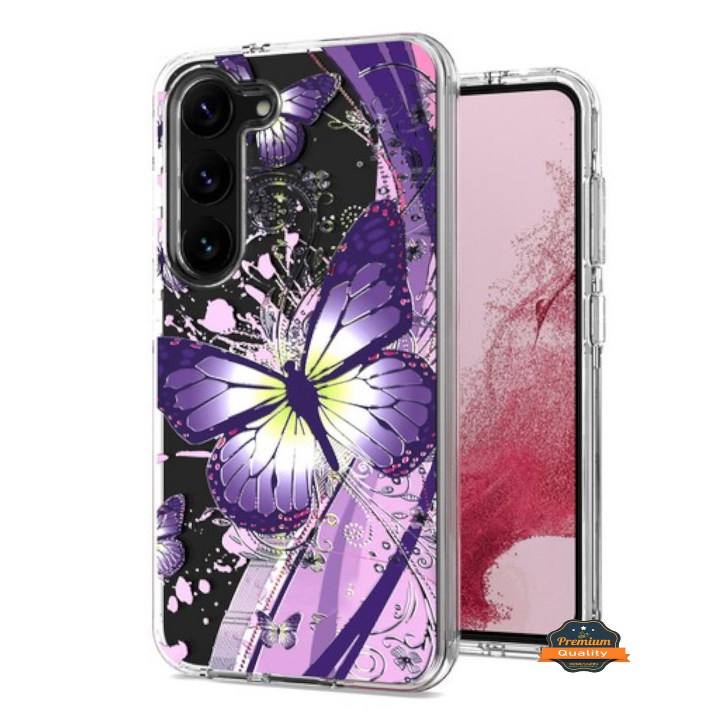 For Samsung Galaxy A26 Hybrid Clear Frame with Trendy Pattern Design, Shockproof Hard Back & TPU Rubber Case Cover