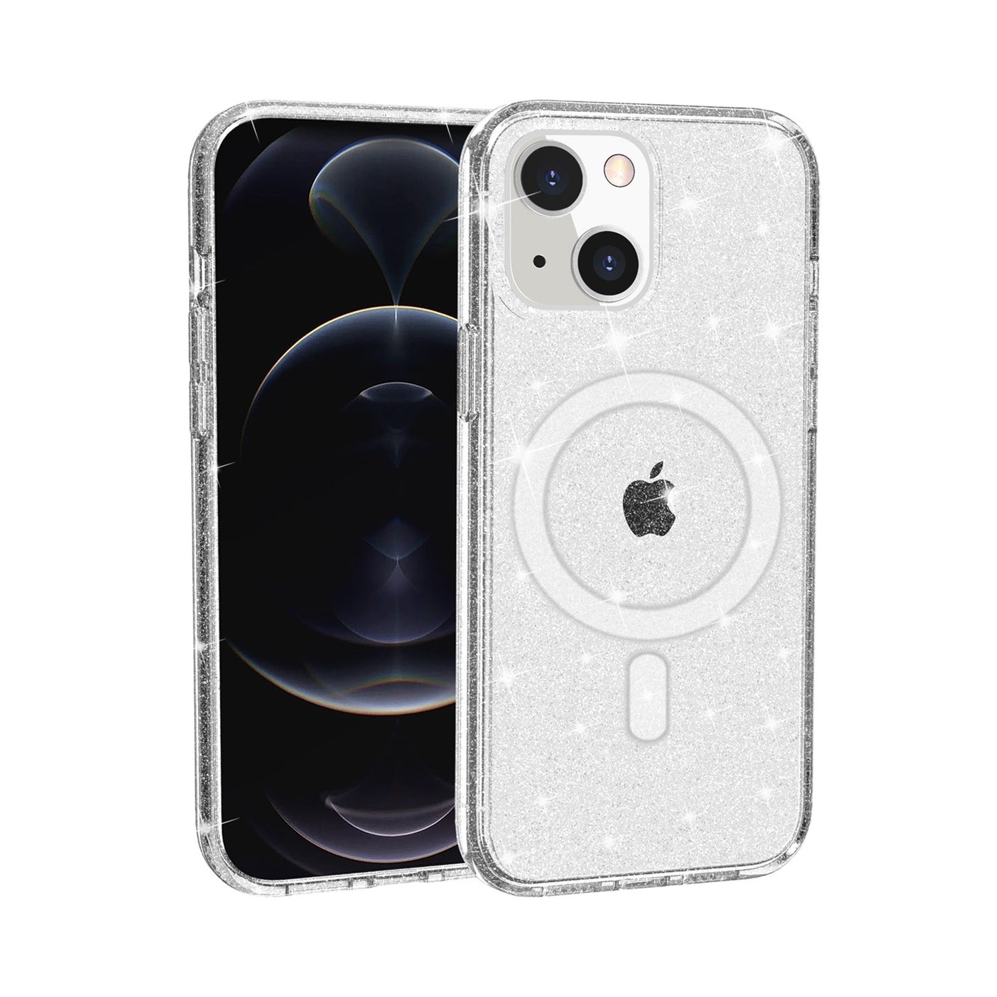 For Apple iPhone 16 (6.1") Premium Glitter Shiny Sparkle Bling [MagSafe Compatible] TPU Rubber Hard PC Back Hybrid Case Cover
