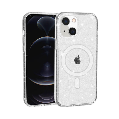 For Apple iPhone 16 (6.1") Premium Glitter Shiny Sparkle Bling [MagSafe Compatible] TPU Rubber Hard PC Back Hybrid Case Cover