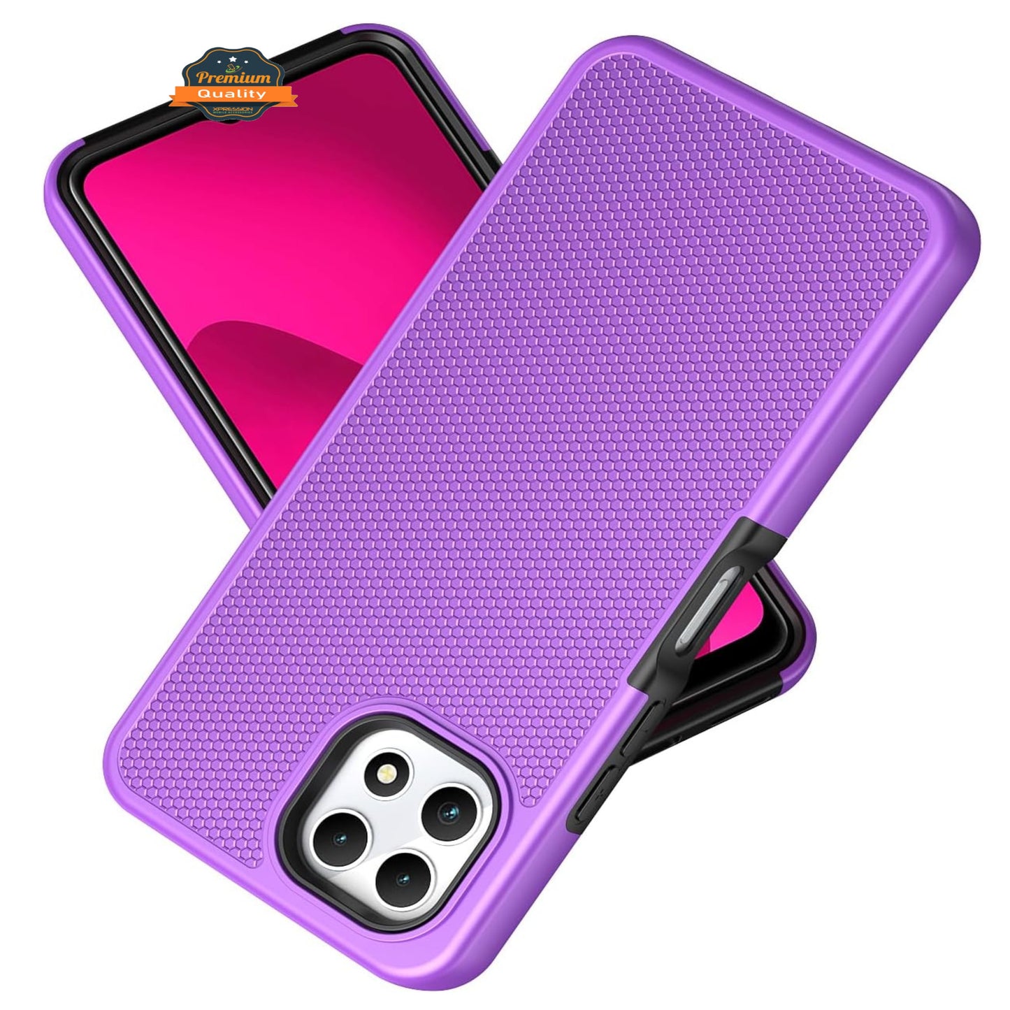 For Cricket Icon Plus 2026 Dual Layer Slim & Tough Hybrid Shockproof Heavy Duty Rubber TPU Matte with Textured Rugged Shell Protection Case Cover