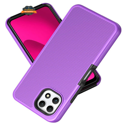 For Cricket Icon Plus 2026 Dual Layer Slim & Tough Hybrid Shockproof Heavy Duty Rubber TPU Matte with Textured Rugged Shell Protection Case Cover