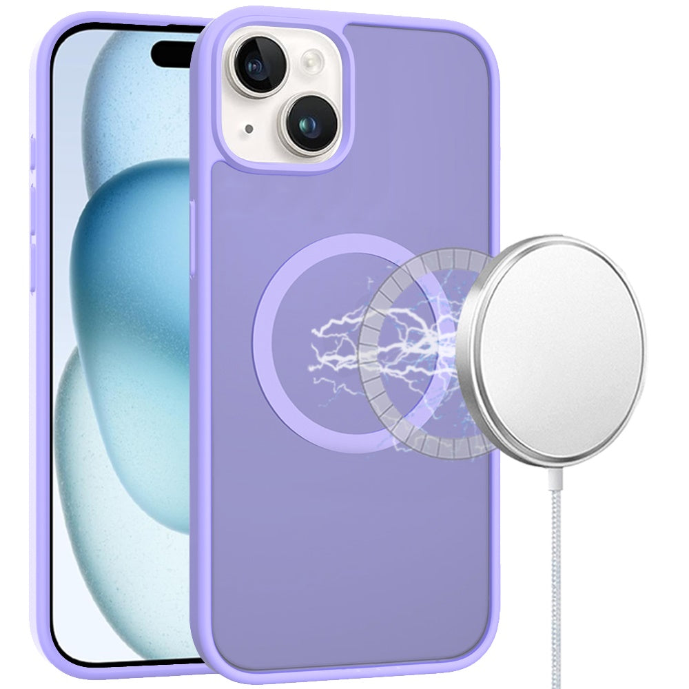 For Samsung Galaxy A17 5G MagSafe Compatible Case Hybrid Soft TPU Bumper Hard Translucent Matte Back Slim Shockproof Case Cover Light Purle