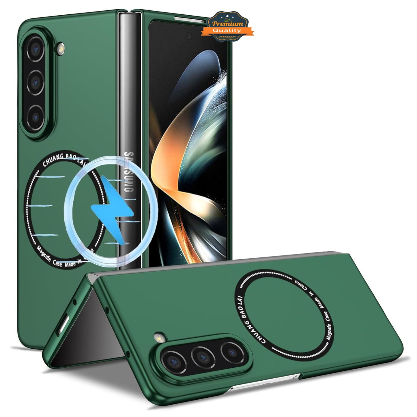 For Samsung Galaxy Z Fold 7 Matte Magnetic Case Supports Fast Wireless Charging, Slim Hybrid TPU Rubber Shockproof Case Cover