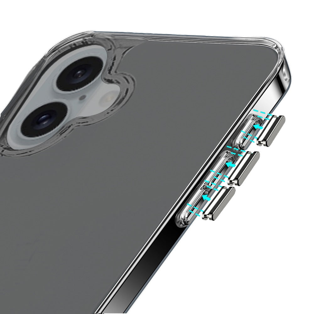 For Apple iPhone 16 (6.1") Premium Hybrid HD Crystal Clear Hard PC Back Gummy Thick 2.0mm TPU Frame Slim Fit Case Cover Transparent