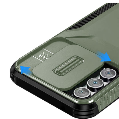 For Apple iPhone 16e Slim Fit Shockproof Hybrid with Slide Camera Window Covering, Rugged Tpu Silicone Hard PC Bumper Case Cover