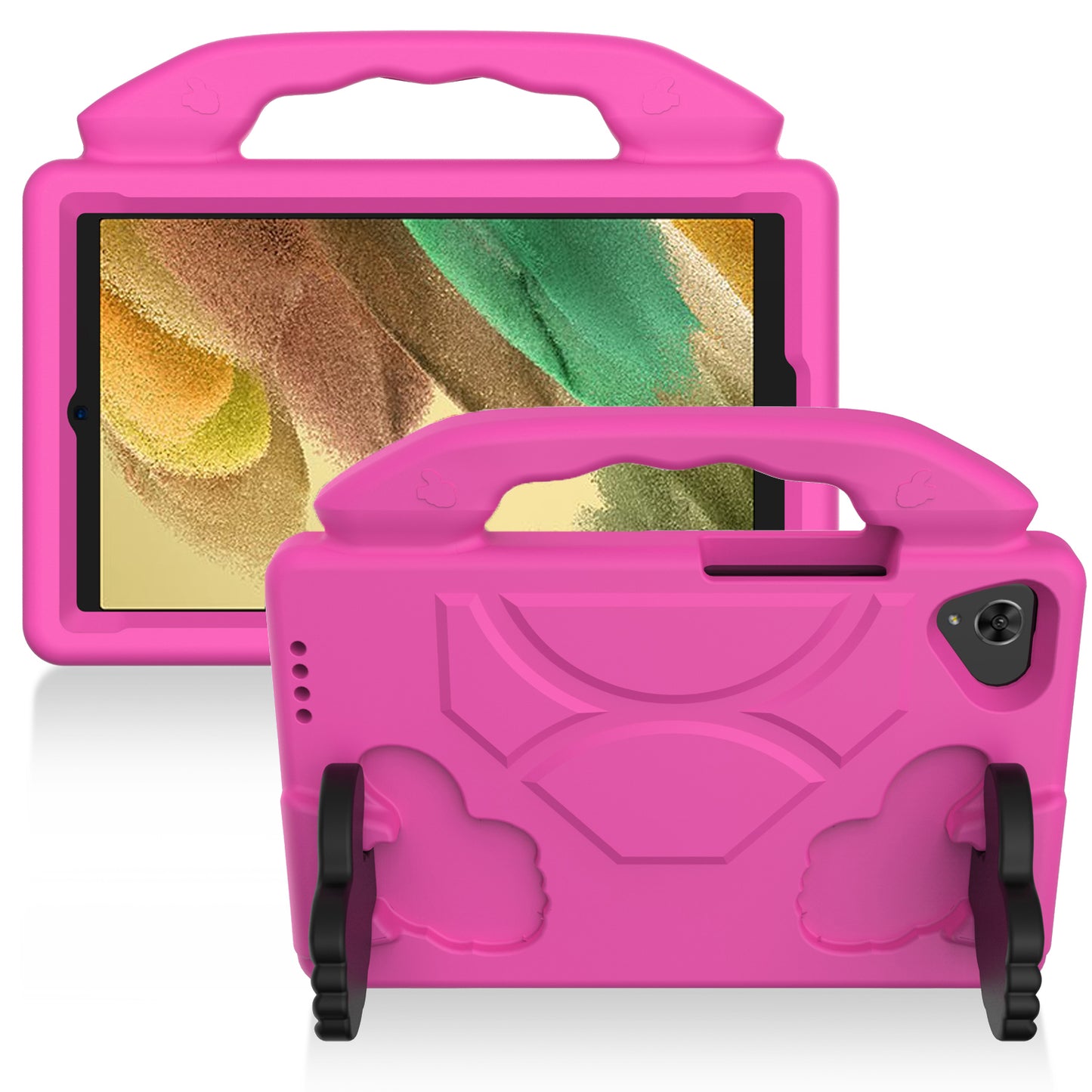 For Kid-Friendly Hybrid Tablet Shockproof Stand Case Antislip Rubber Silicone TPU - Thumbs Up Kickstand Pink Tablet Case Cover