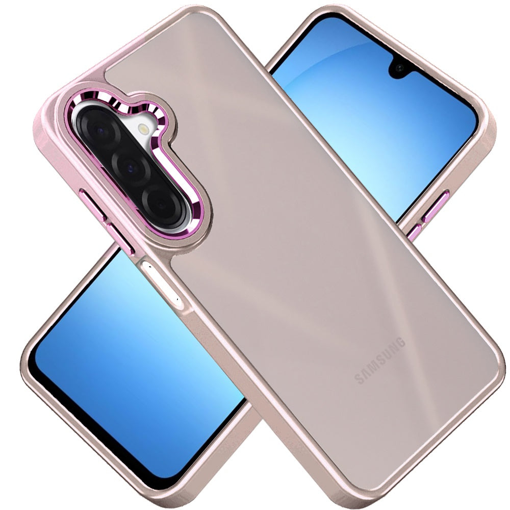 For Samsung Galaxy A17 5G Slim Fit Thin Hybrid,Frosted Matte Polished Acrylic Hard PC with TPU Rubber Frame Case Cover