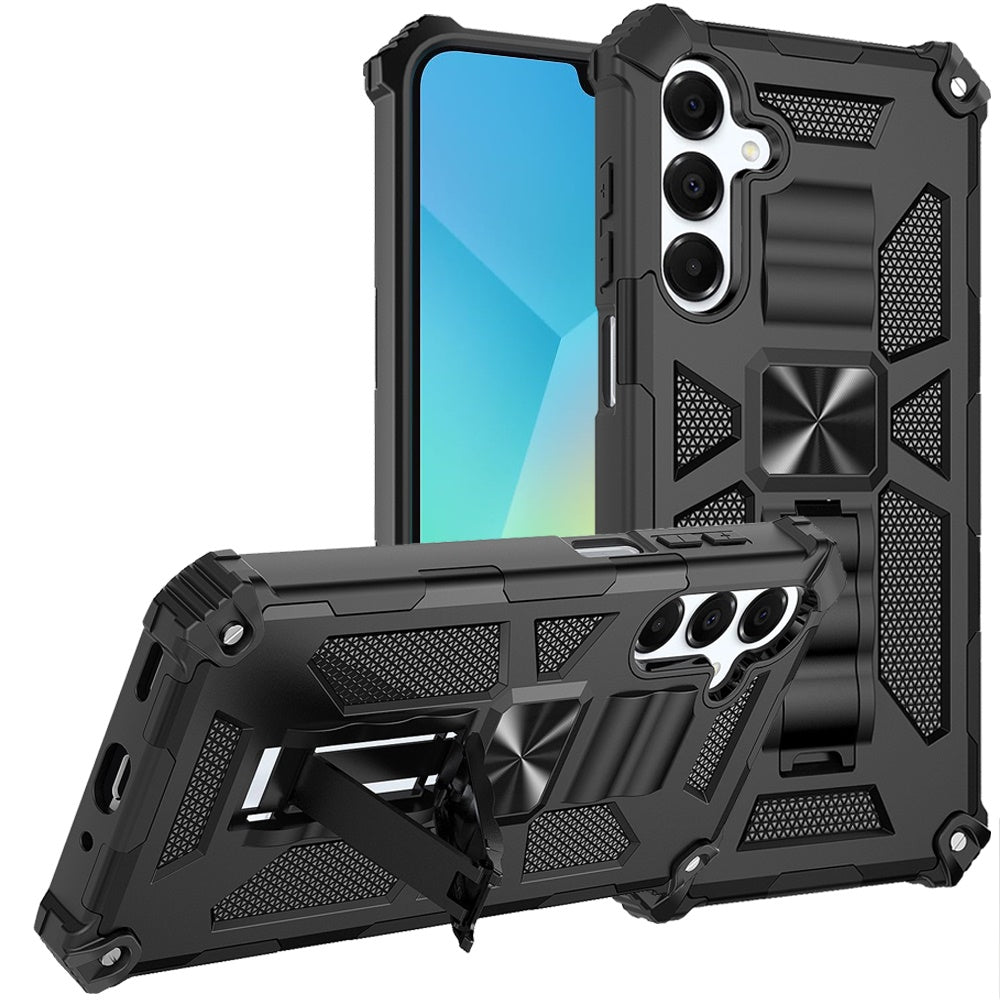 For Samsung Galaxy A17 5G Hybrid Shockproof [Military Grade] Rugged Protective with Magnetic Car Mount & Invisible Stand Case Cover