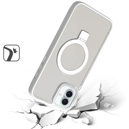 For Apple iPhone 16 Plus (6.7") Premium Magnetic Metal Matte Built-in Compatible with MagSafe Stand Hybrid Shock TPU Case Cover