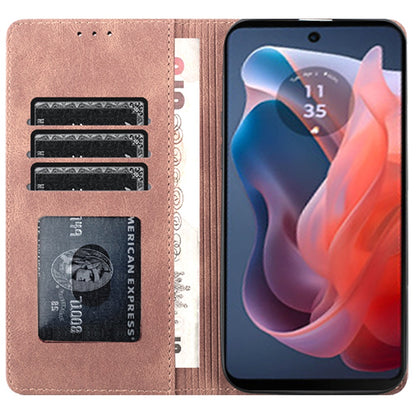 For Apple iPhone 16 Pro (6.3") Premium Wallet PU Vegan Leather ID Credit Card Slot Money Holder with Magnetic Closure Pouch Flip Case Cover Rose Gold