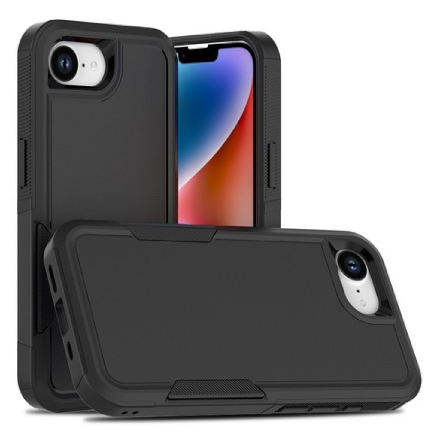 For Samsung Galaxy A32 Rugged Heavy-Duty Dual Layer Military-Grade, Rubber TPU Defender, Hybrid Shockproof Case Cover Black