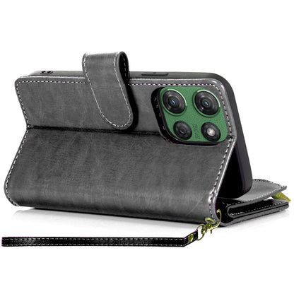 For Samsung Galaxy A17 5G Leather Wallet Case with Zipper, 9 Card Slots, Cash Pocket, Stand & Strap, Clutch Pouch Design Case Cover