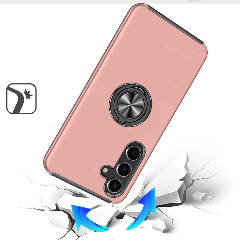 For Samsung Galaxy S25+ /S25 Plus /S24+ Plus Hybrid 360 Degree Rotatable Metal Invisible Ring Stand Holder Slim Fit Magnetic Car Mount Shockproof Case Cover