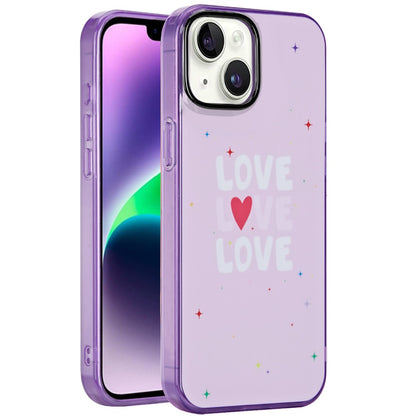 For Apple iPhone 15 Fashion Layer Design Slim IMD TPU Protective, Shockproof Hybrid Stylish Durable Hard PC Case Cover