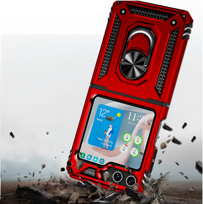 For Samsung Galaxy Z Fold 7 Hybrid Shockproof Protective with Magnetic 360° rotating Ring Kickstand, TPU Rubber PC Case Cover