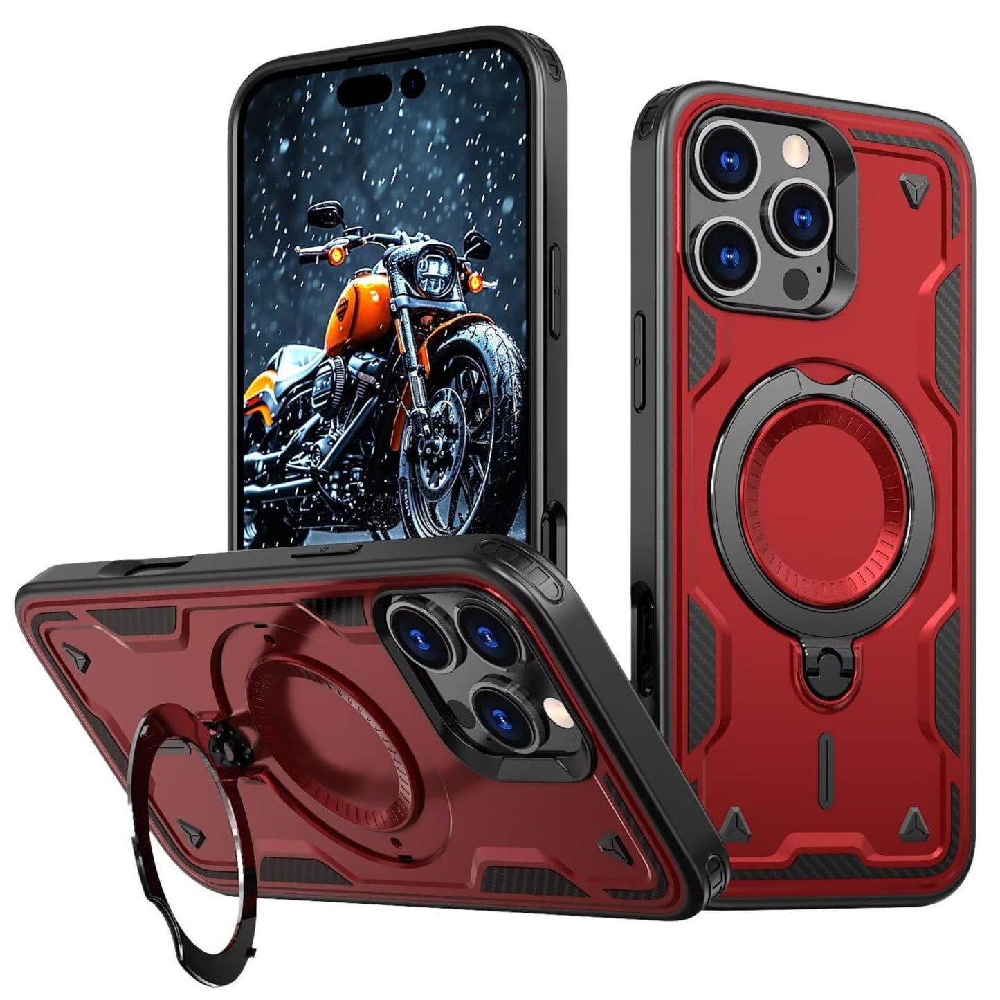 For Apple iPhone 17 Ring Holder Military-Grade Shockproof, Magnetic Kickstand, Large Twisting Compatible with MagSafe Case Cover