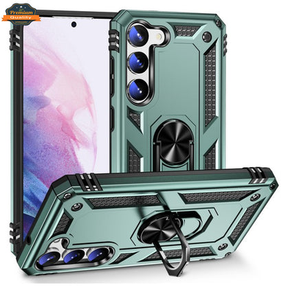 For Gabb Phone 4 Pro Shockproof Hybrid Dual Layer PC + TPU with Metal Ring Kickstand Heavy Duty Armor Shell Case Cover