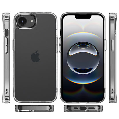 For Apple iPhone 16e Shockproof Slim Crystal Clear Transparent Hybrid Cover with Enhanced Drop Protection Case Cover Transparent