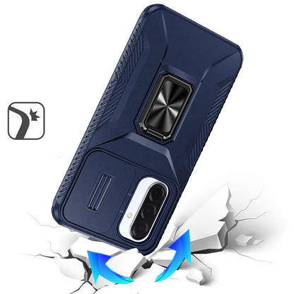 For Samsung Galaxy S25 Fan Edition /Galaxy S25 FE Case, Camera Cover with Magnetic Rotation Ring Stand, Military Grade Hybrid Hard TPU Shockproof Case Cover