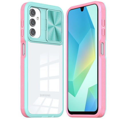 For Samsung Galaxy A16 5G Hybrid Cases with Sliding Camera Cover Transparent Shockproof Bumper TPU Protective Case Cover