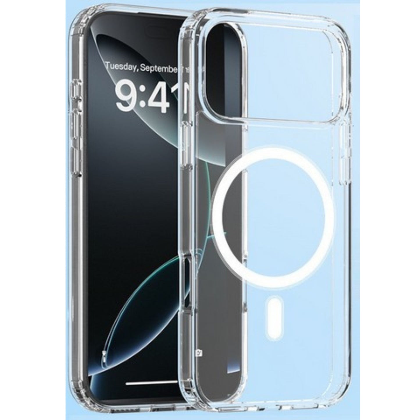 For Apple iPhone 17 Pro Max Hybrid Clear Case Compatible with MagSafe Shockproof Protective Transparent Back, Slim Fit, Wireless Charging Ready Case Cover Clear