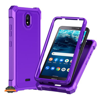 For Samsung Galaxy Xcover 6, Samsung Galaxy Xcover 6 Pro Full-Body Dual Layer Hybrid Case Slim, Drop-Proof TPU Hard PC, Durable Corner Front Bumper Protector Case Cover Purple