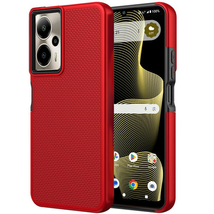 For Cricket Outlast 5G 2024 Dual Layer Heavy-Duty Hybrid Rugged Case Rugged Texturized TPU & PC Shockproof Silicone Military Grade Case Cover