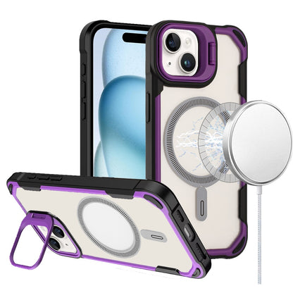 For Apple iPhone 14 Pro Max Magnetic Circle Hybrid with Camera Stand, Compatible with MagSafe, Shockproof Protective Case Cover